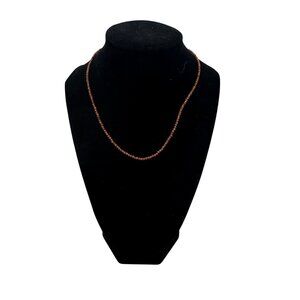 Golden Sandstone Beaded Necklace Orange Adjustable Chain Lobster Clasp